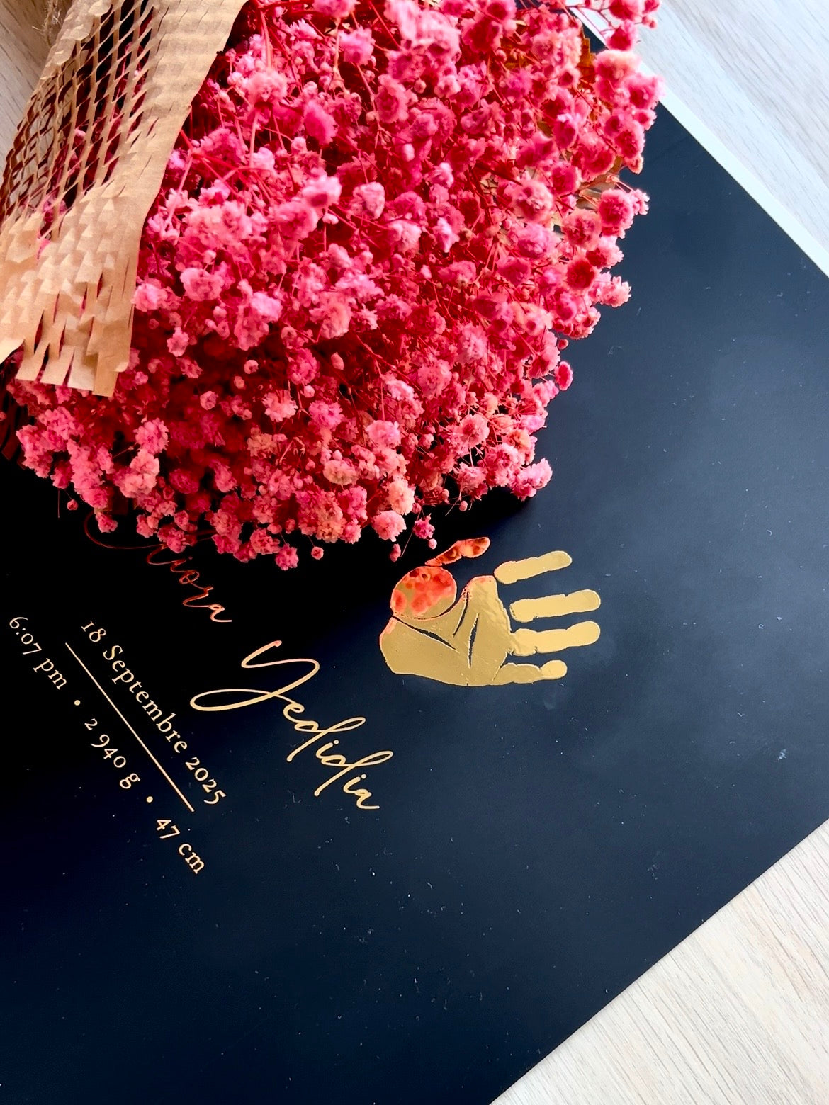 Gold Foil Baby Handprint Frame
– Personalized Keepsake Gift