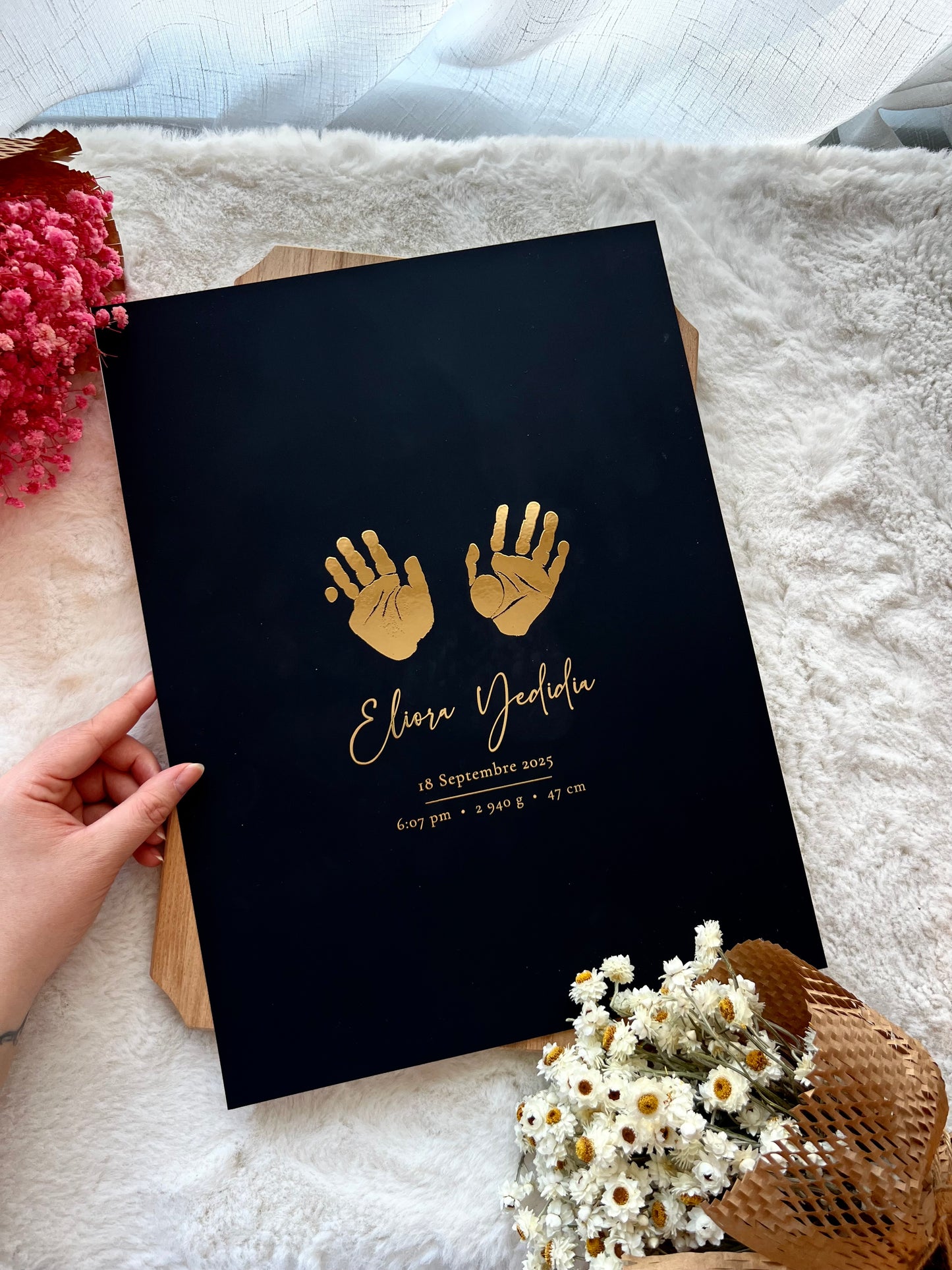 Gold Foil Baby Handprint Frame
– Personalized Keepsake Gift