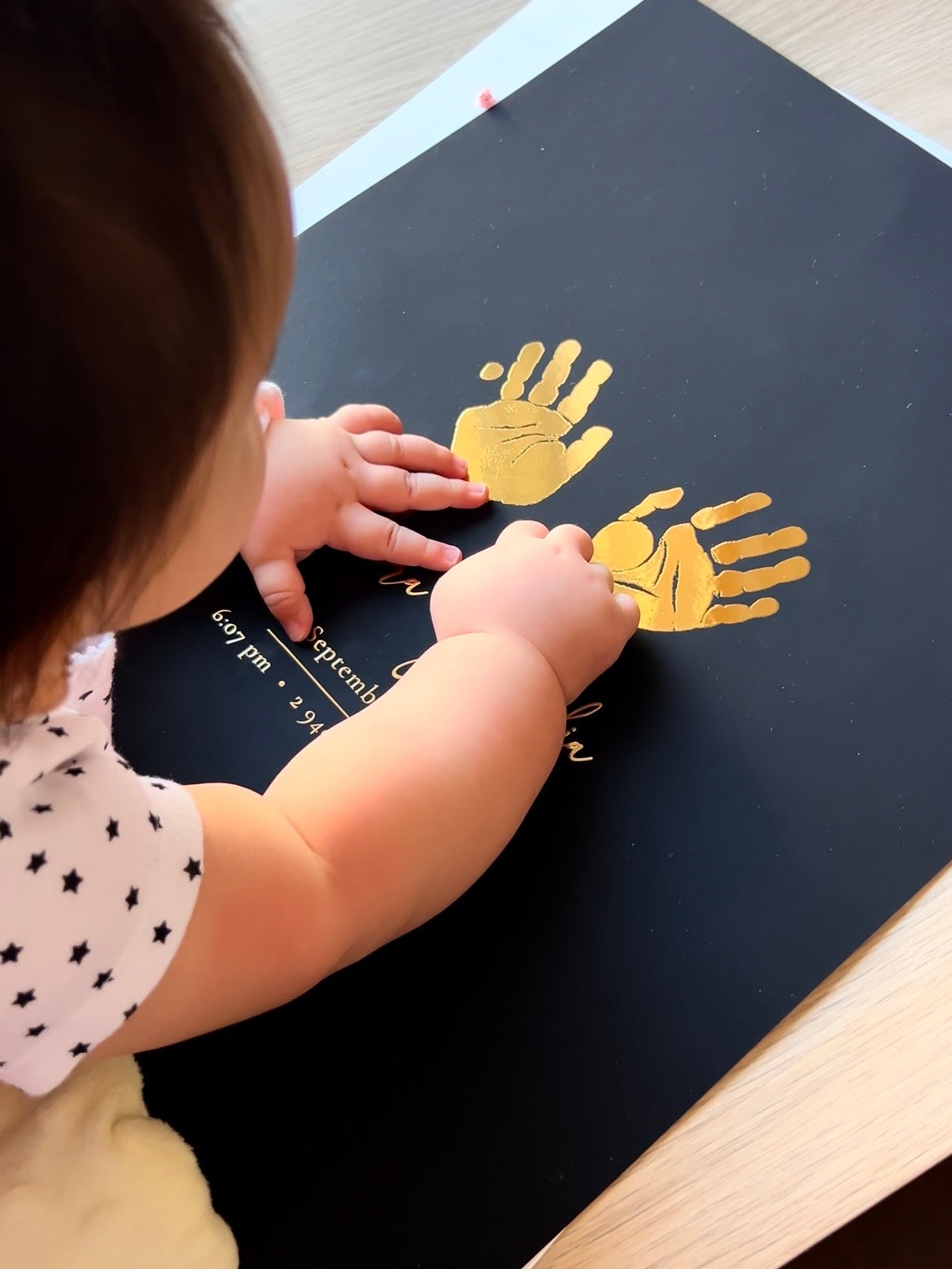 Gold Foil Baby Handprint Frame
– Personalized Keepsake Gift