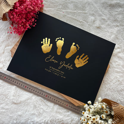 Gold Foil Baby Hand & Footprint Frame – Timeless Newborn Keepsake