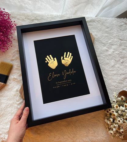 Gold Foil Baby Handprint Frame
– Personalized Keepsake Gift