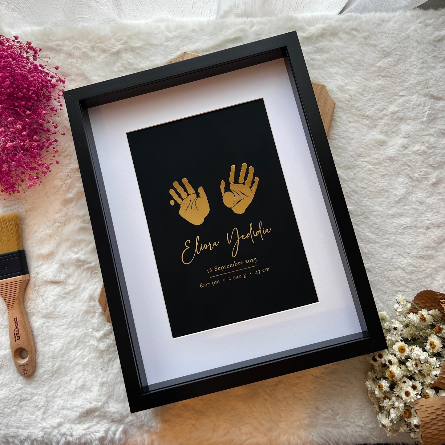 Gold Foil Baby Handprint Frame
– Personalized Keepsake Gift